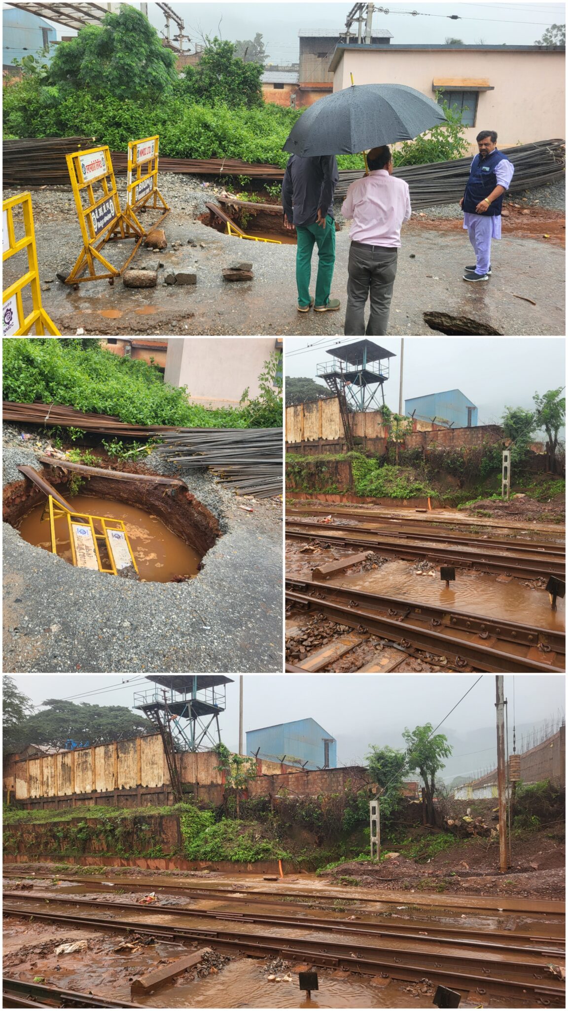 *किरंदुल में मूसलाधार बारिश से जलभराव, एनएमडीसी लोडिंग प्लांट का पानी मार्ग को ख़तरनाक स्थिति मे बदला*